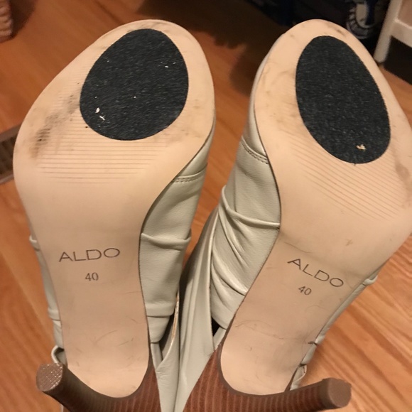 Aldo Leather Ankle Wrap Open-Toe Booties - size 40 - Picture 8 of 12